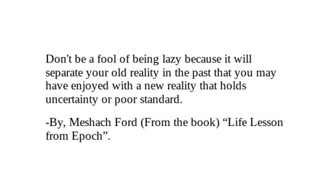 "Life Lesson from Epoch" Checkout Description