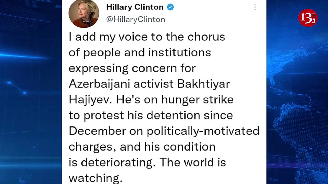 Hillary Clinton and Samantha Power called for the release of Bakhtiyar Hajiyev