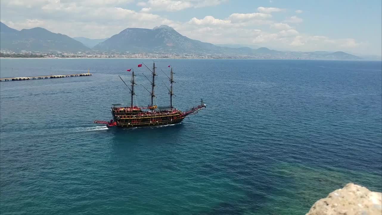 A beautiful ship in the sea