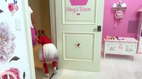 Nastya and stacy pretend play with a magic playhouse