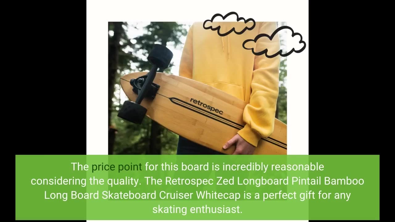 See Reviews: Retrospec Zed Longboard Pintail Bamboo Long Board Skateboard Cruiser Whitecap, One...