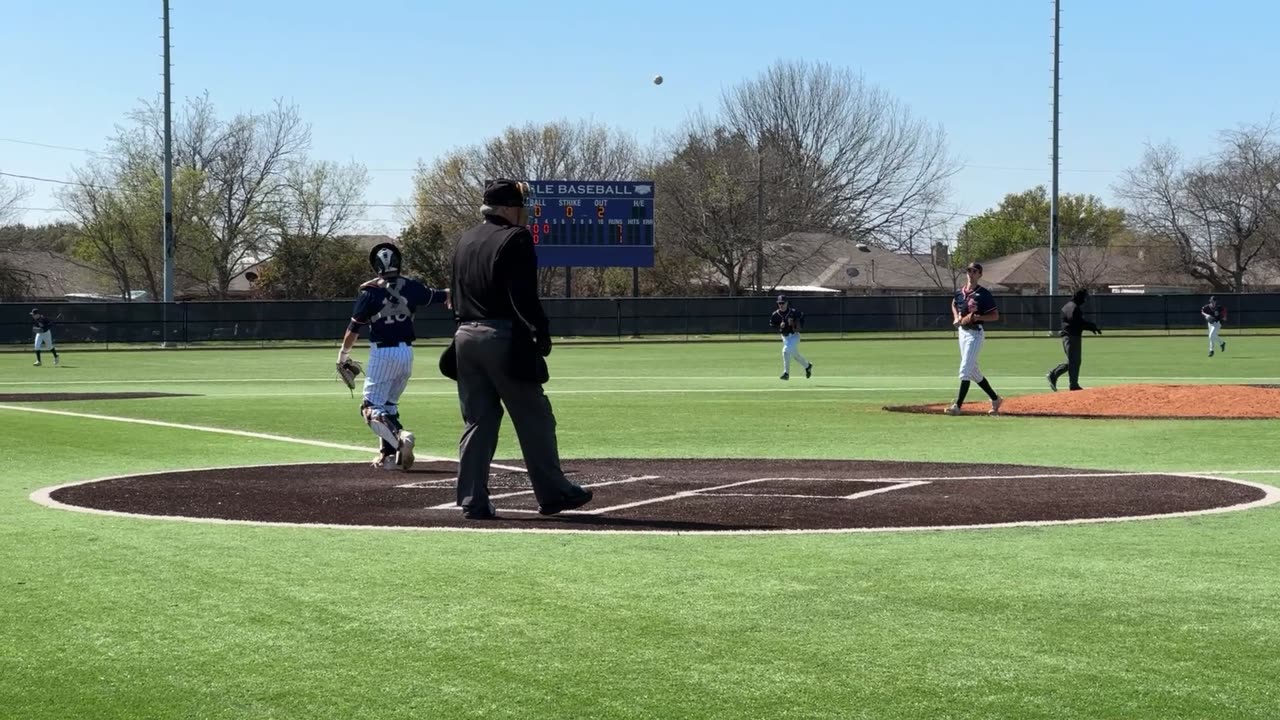 Gameday pitching March 9, 2024, Seven Lakes HS vs Centennial HS