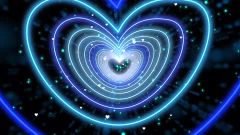 267. Love Heart💙🤍 Neon Heart Heart