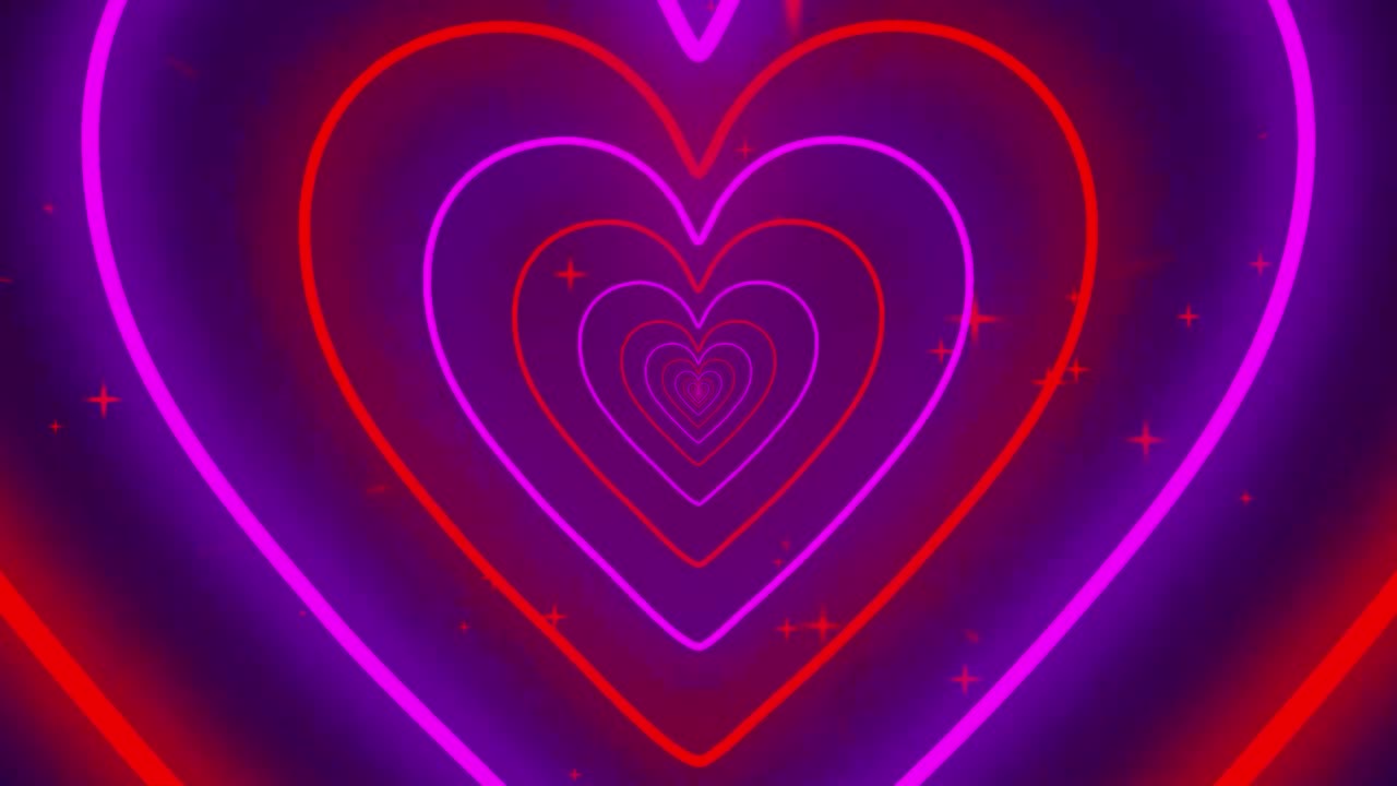 767. Red and purple screen background heart tunnel loop ❤️