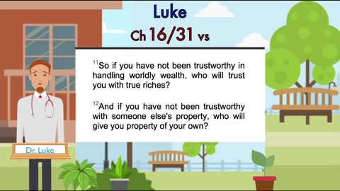 Luke Chapter 16 (Holy Bible, Audio Video Daily Reading, Non-Dramatized Calm Talking Bible with Text)