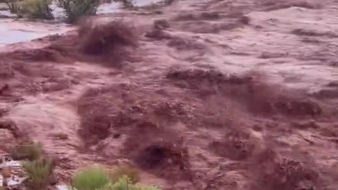 Flash flood today on highway 163 between Mexican hat & Valley Of The Gods in far southeastern Utah.