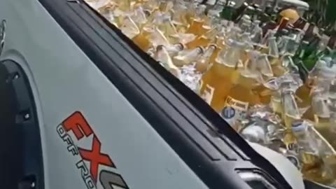 Truck fully loaded with boozes