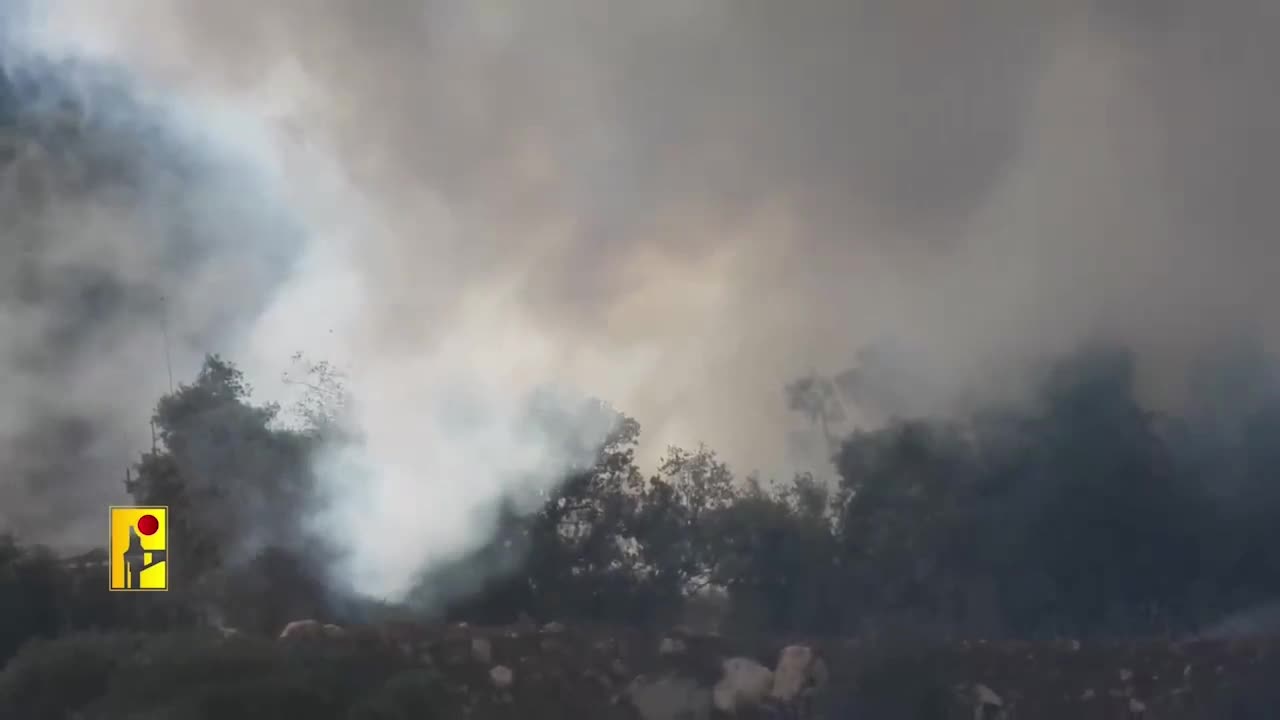 Hezbollah footage of the destruction of two Israeli fourth Mercas on the border.