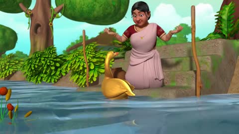 A Goose witrs Folk Story - Bengali Stories for Kids - Infobells_Cut