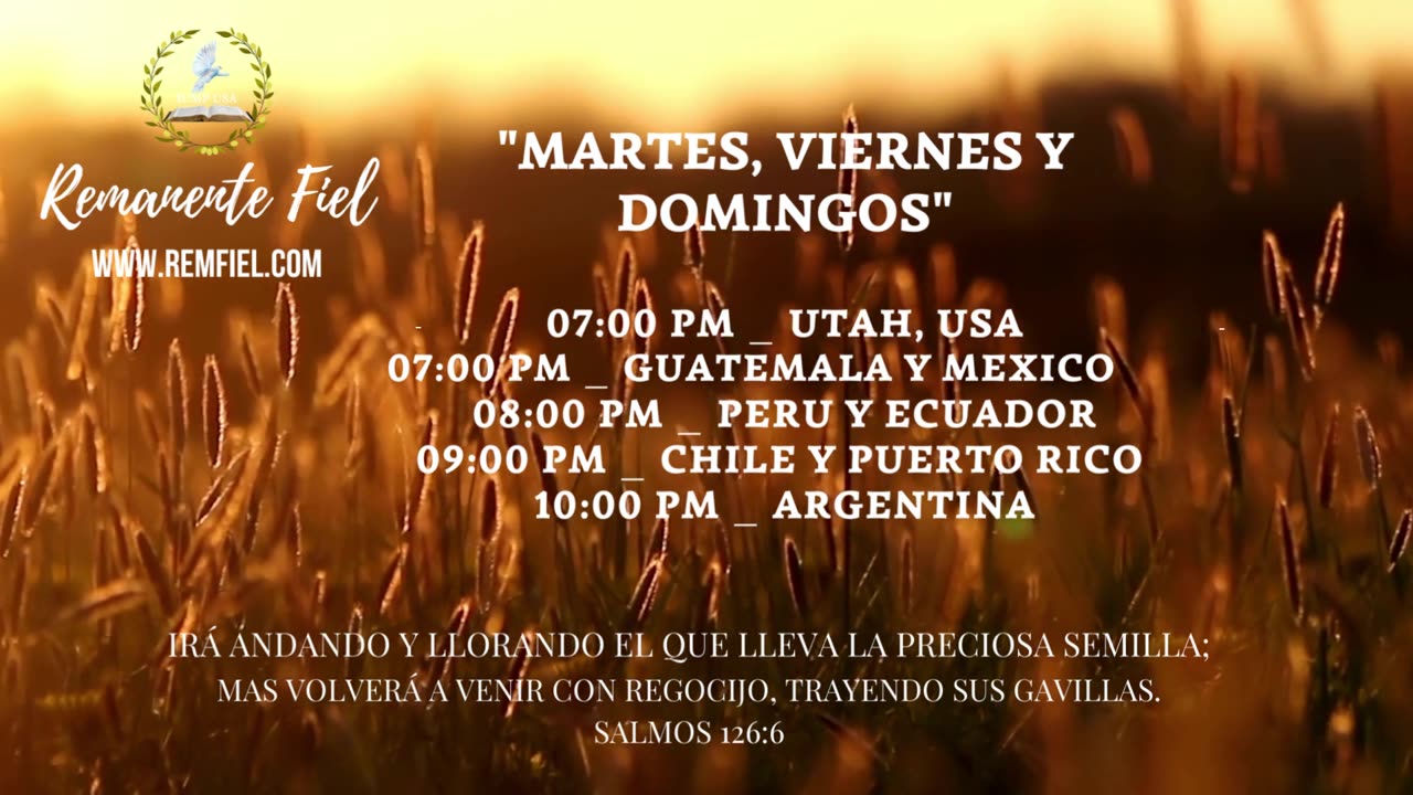 Remanente Fiel _ Horarios de Nuestras Trasmisiones.