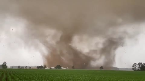 Person Witnesses Tornado Originating From Field in Portland at Indiana