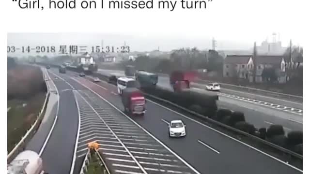 Funny Girl hold on I missed my turn | Free accident