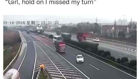 Funny Girl hold on I missed my turn | Free accident