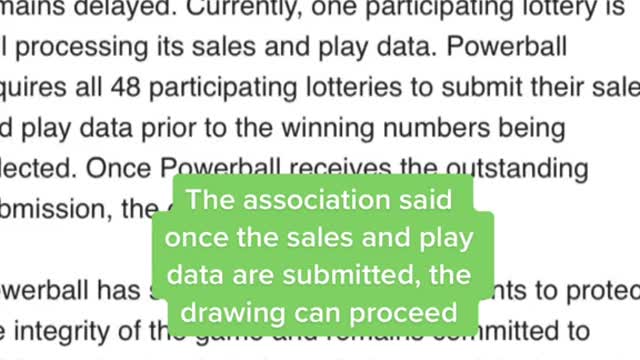 Monday's drawing for the record-breaking $1.9 billion jackpot was delayed