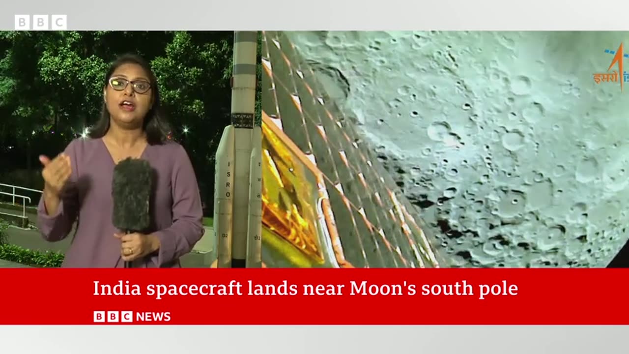 India Moon landing: Chandrayaan-3 spacecraft lands near south pole -