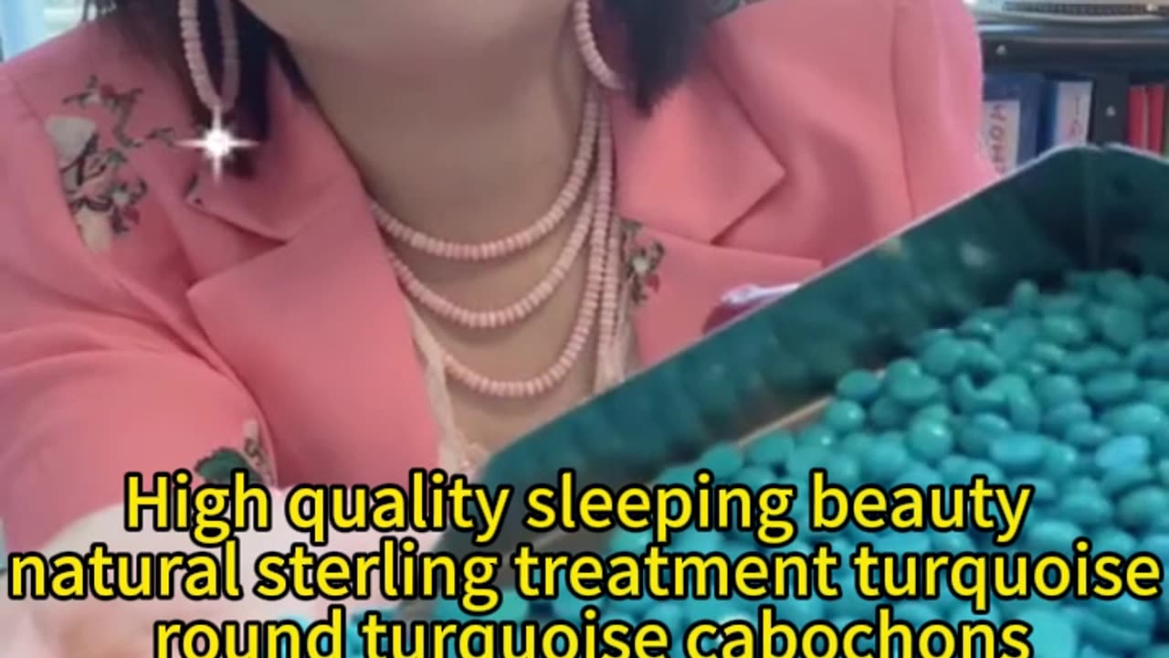 241209-2 High quality sleeping beauty natural sterling treatment turquoise round turquoise cabochons