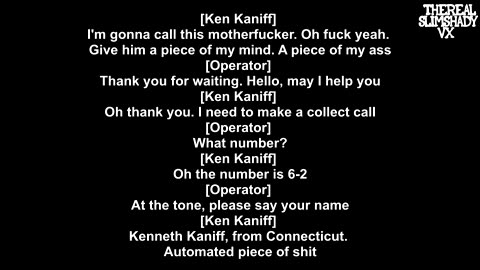 Eminem Gets A Call From Ken Kaniff Lyrics