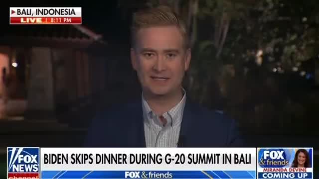 Peter Doocy: "The Breaking News Would Be President Biden Is Missing The G20 Leaders Dinner."