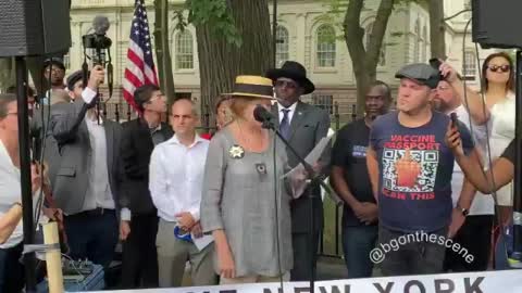 Holocaust survivor speaking at today’s protest outside NYC City Hall