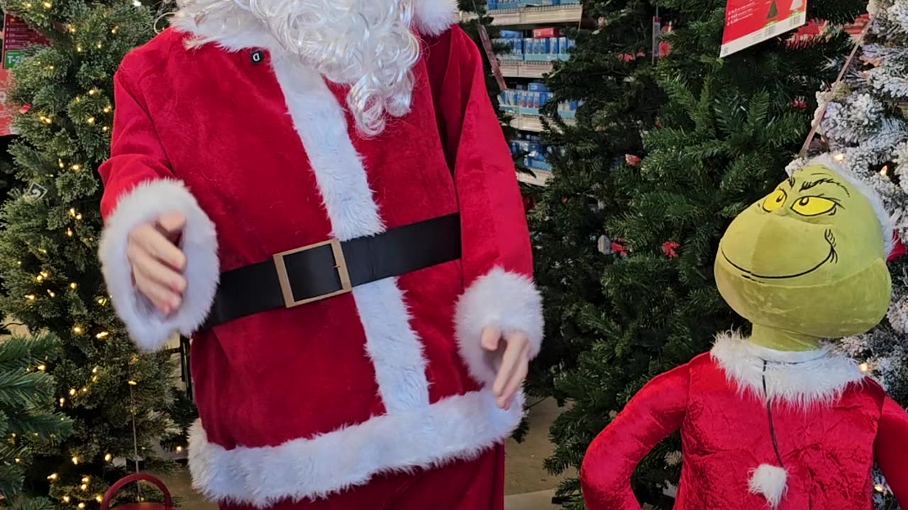 DISGRUNTLED DANCING SANTA AT WALMART