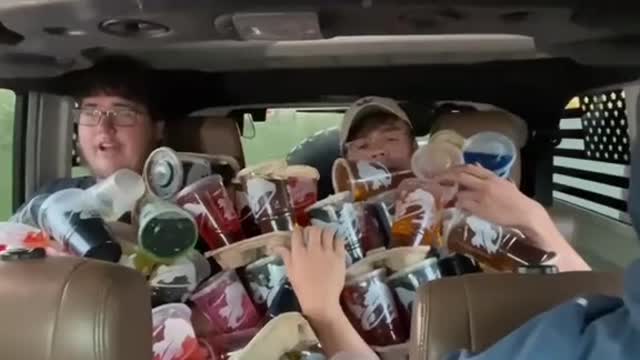 "Why does your mom”need all these drinks."