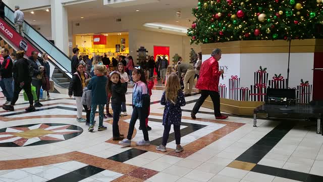 Bella dancing at the Crabtree Valley Mall in Raleigh, NC