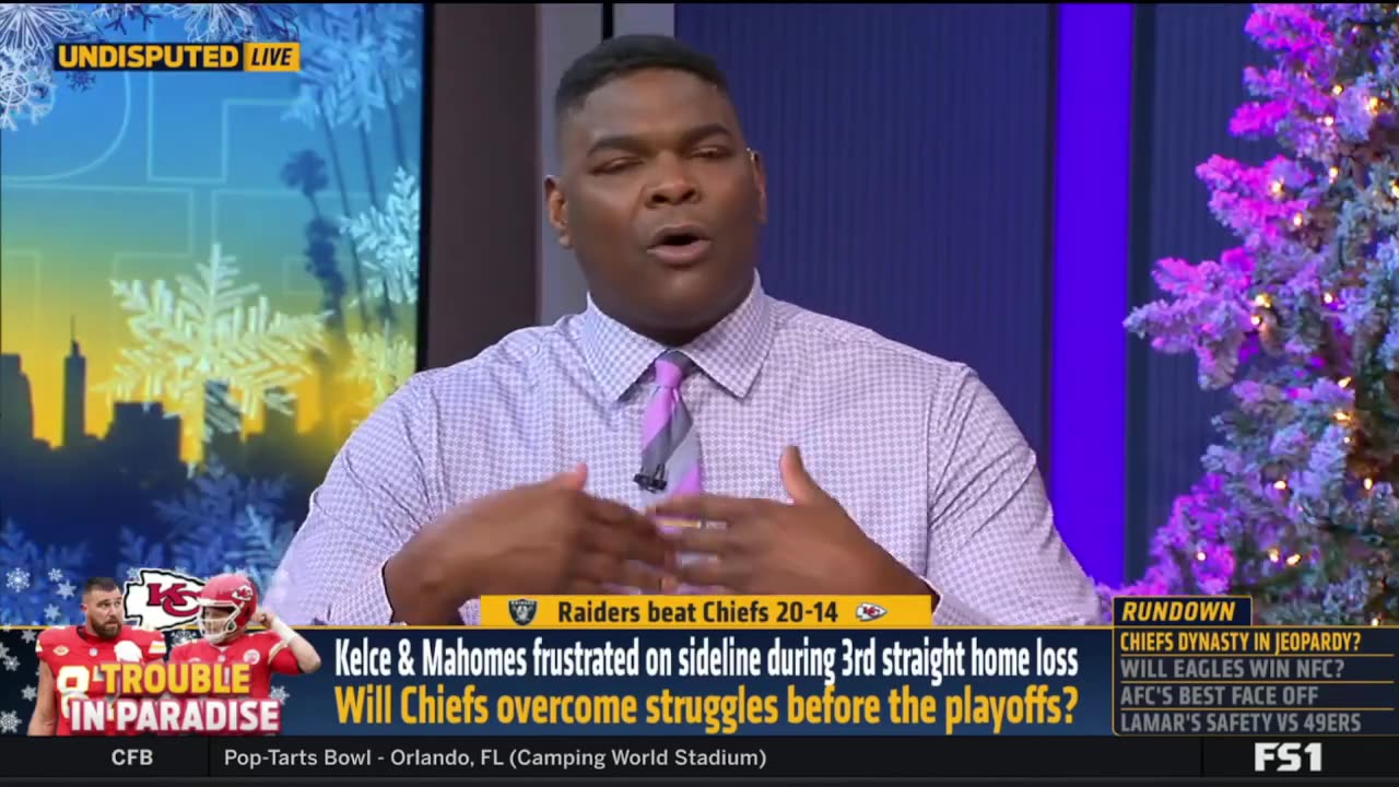 UNDISPUTED Skip Bayless reacts Mahomes, Kelce frustrated on sideline during 3rd straight home loss