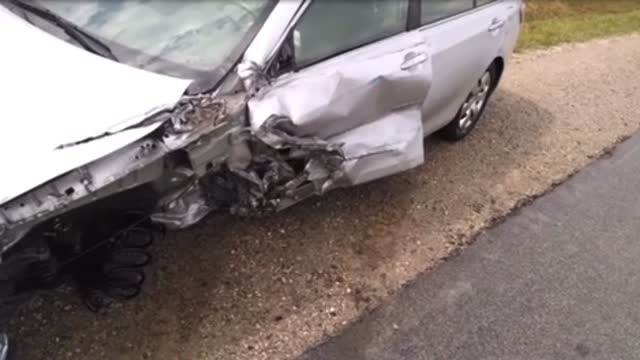 Car plows into truck