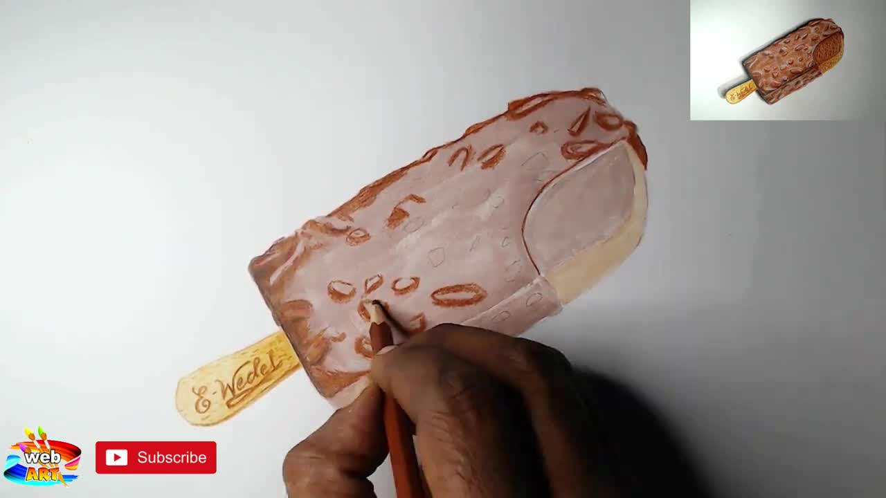 🍫 CHOCOLATE ICE CREAM 3D DRAWING.😍