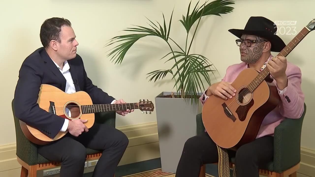 Rawiri Waititi reveals why he's 'not a fan of democracy' during jam session with Newshub Newshub