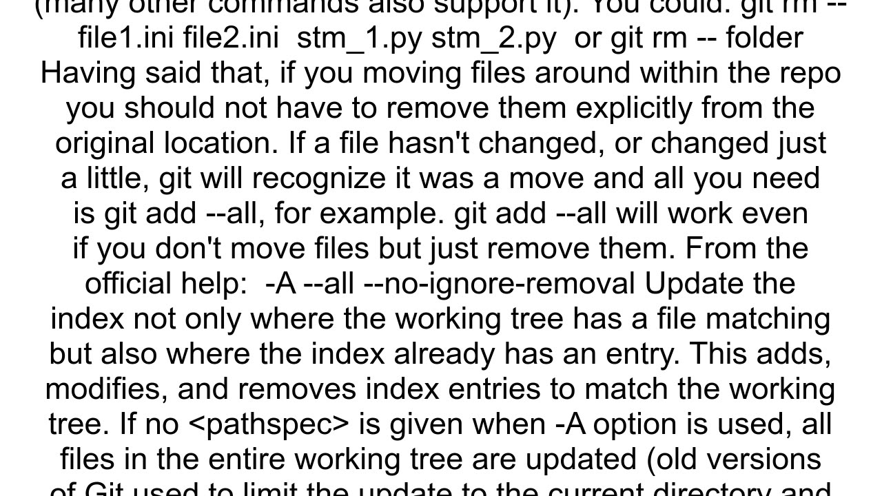 How to remove many git files at once