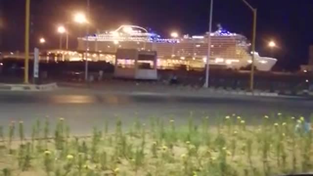 Big water ship. Very beutyfull night