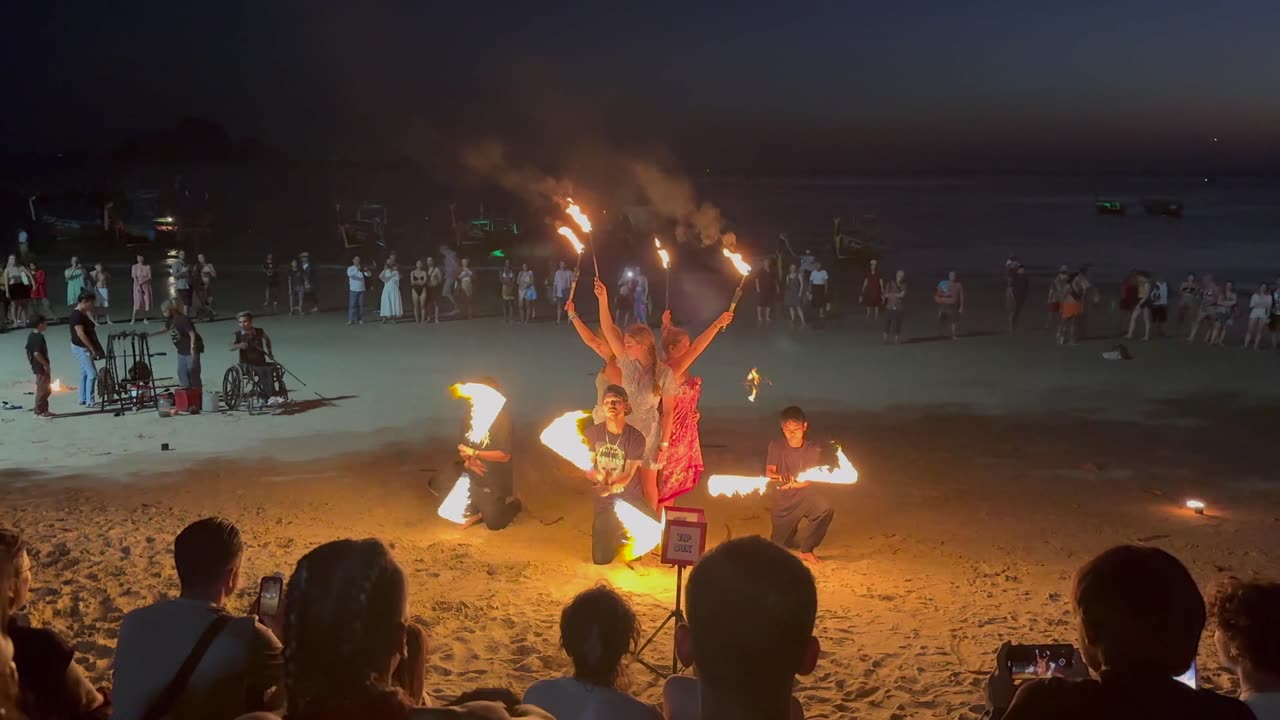 Fire Juggling in Ao Nang, Thailand