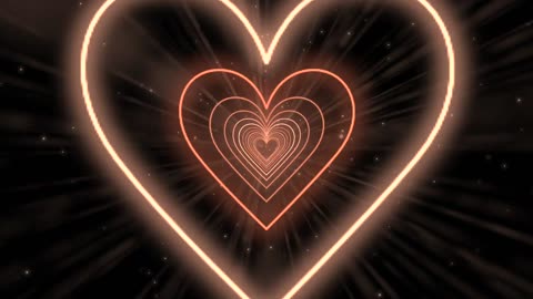025. Heart Tunnel🤎Brown Heart Background Neon Heart Background Video