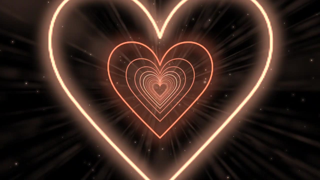 025. Heart Tunnel🤎Brown Heart Background Neon Heart Background Video