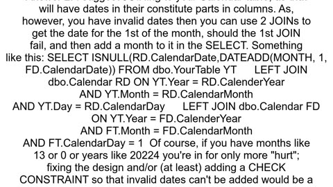 Handling outofrange day of month with DATEFROMPARTS