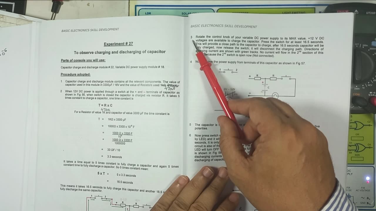 Charging and discharging of capacitor experiment | Charging and discharging of a capacitor through resistor | Capacitor