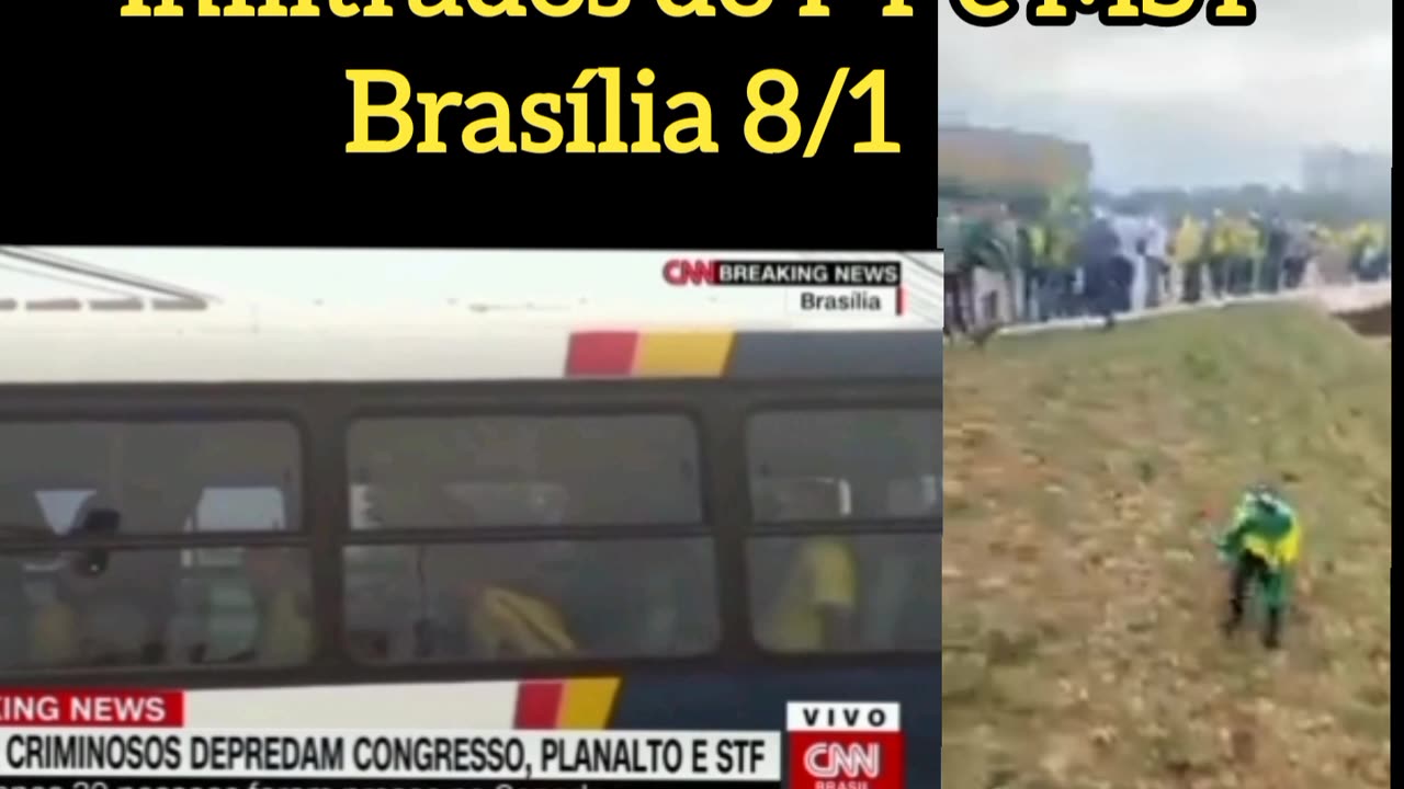 Infiltrados do PT e MST tacando fogo - Brasília 8/1