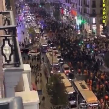 Spaniards are on their way to the headquarters of the ruling socialist PSOE party in Madrid.