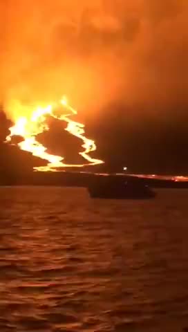Eruption of the La Cumbre Volcano on the Island of Fernandina, Ecuador