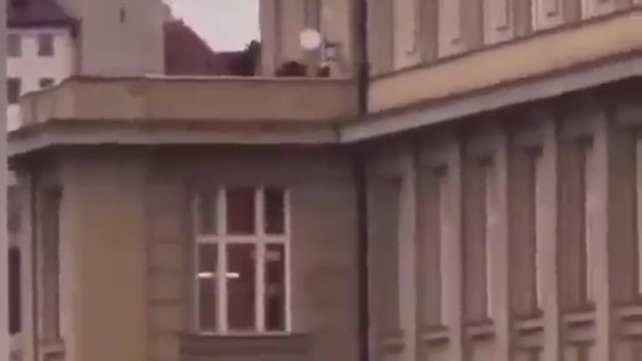 Kids Jumping Onto Roof To Escape Czech Mass Shooter