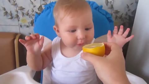 When kids taste lemon for the first time 🥰