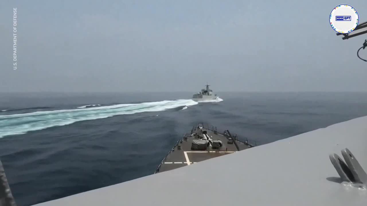 Chinese warship cuts across path of American destroyer