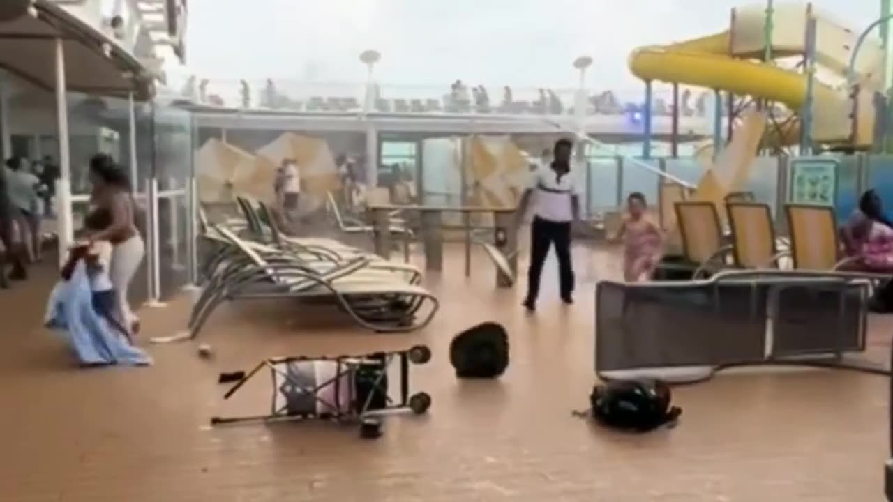 Chaotic scene captured onboard Royal Caribbean