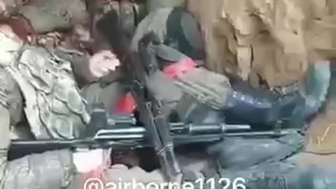 Ukrainians Clearing Russian Trenches