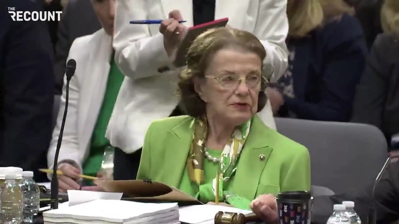 Mentally lost Dianne Feinstein has to be ordered "just say aye" at vote