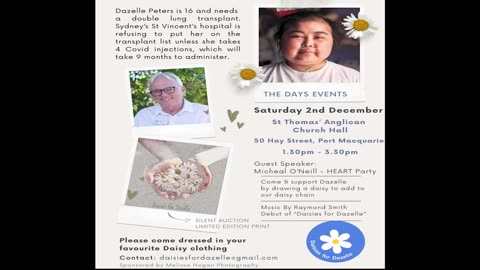 Dazelle fundraiser in NSW 2nd December