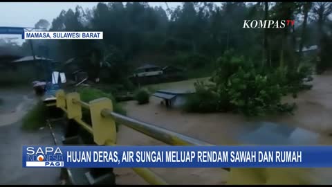 Air Sungai Mehalaan Meluap Usai Diguyur Hujan Deras, Puluhan Hektar Sawah Terendam Banjir!