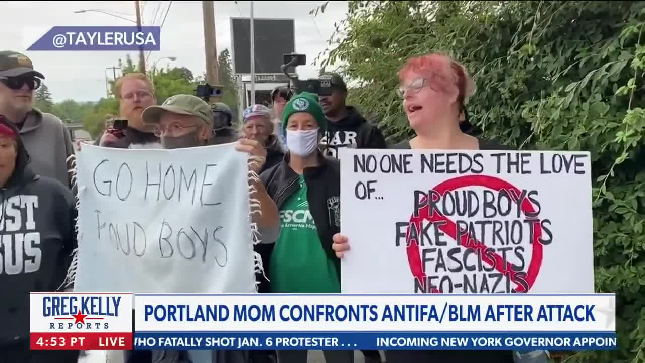 Politics - 2021 Liberal Democrats Antifa BLM Attack In Portland Black Mom