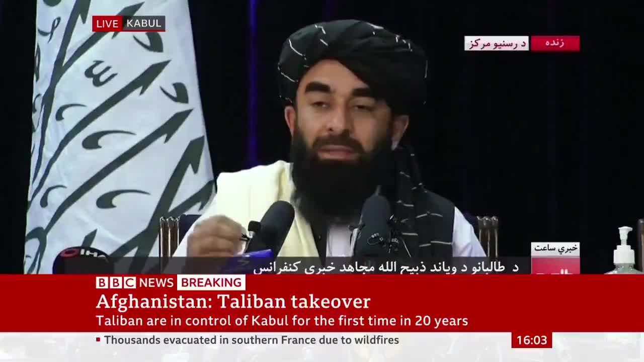 Taliban spokesman says if Afghan women "continue to live according to Sharia, they will be happy”